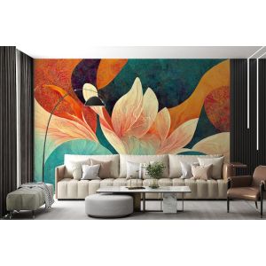 Florale Traumlandschaft Abstract Art Fototapete