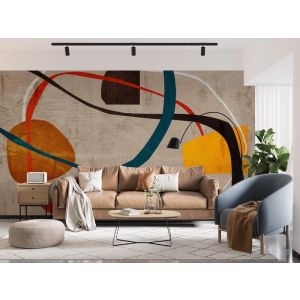 Mid-Century-Linien Abstract Art Fototapete