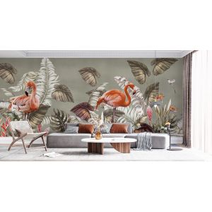 Tropischer rosa Flamingo Fototapete