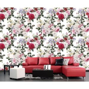 Haus mit Blumen Fototapete