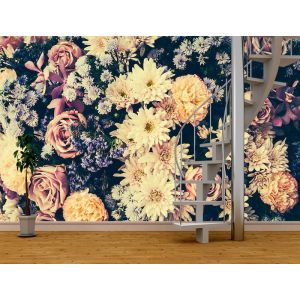 Nostalgische Blumen Fototapete