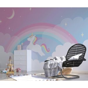 Einhorn und Regenbogen Fototapete
