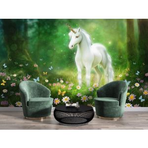 Einhorn im Zauberwald Fototapete