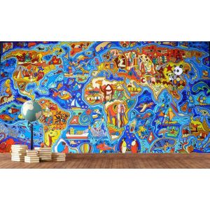 Graffiti Weltkarte Fototapete
