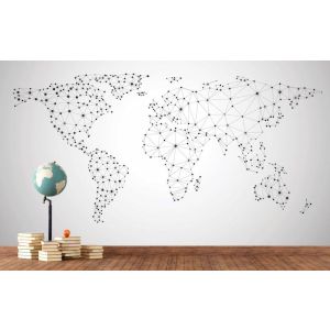 Globales Netzwerk Weltkarte Fototapete