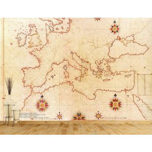 Piri-Reis-Karte Europas aus dem 16. Jahrhundert Fototapete