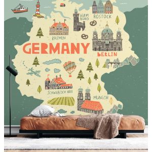 Touristische Deutschlandkarte Fototapete