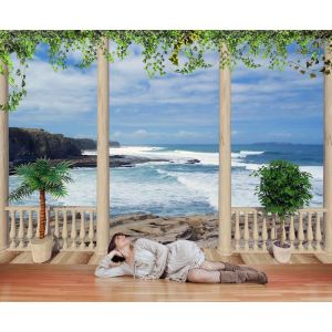 Meer von der Terrasse Fototapete