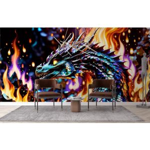 Bunter Drache Fototapete