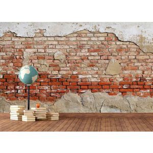 Backstein- und Betonwand Fototapete