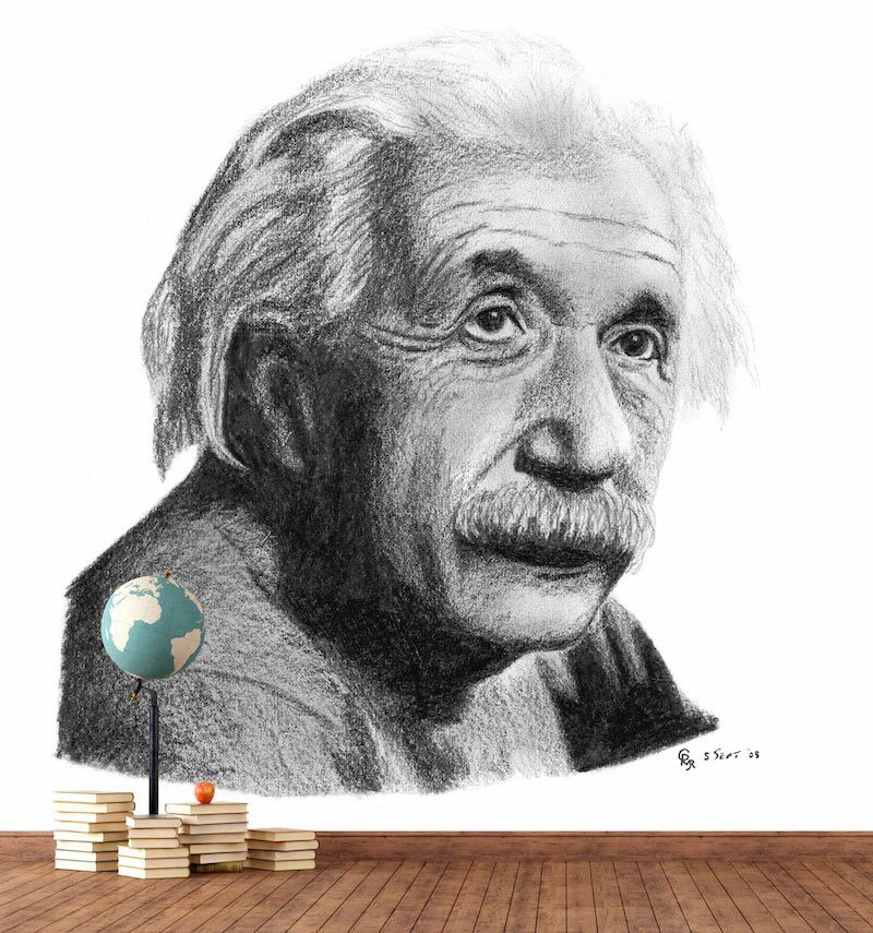 Albert Einstein Tapete | 3DFototapete - 2