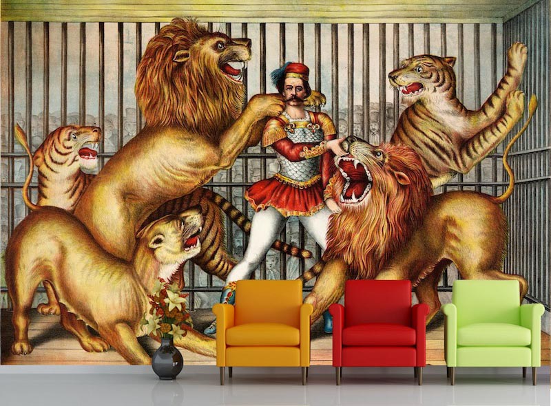 Lion Tamer Tapete | 3DFototapete - 2