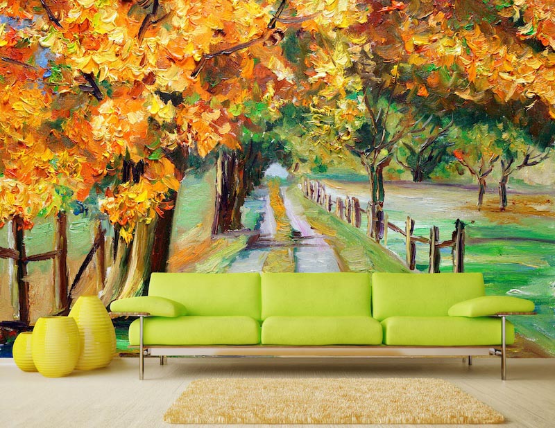 Ölgemälde Herbst Tapete | 3DFototapete - 2