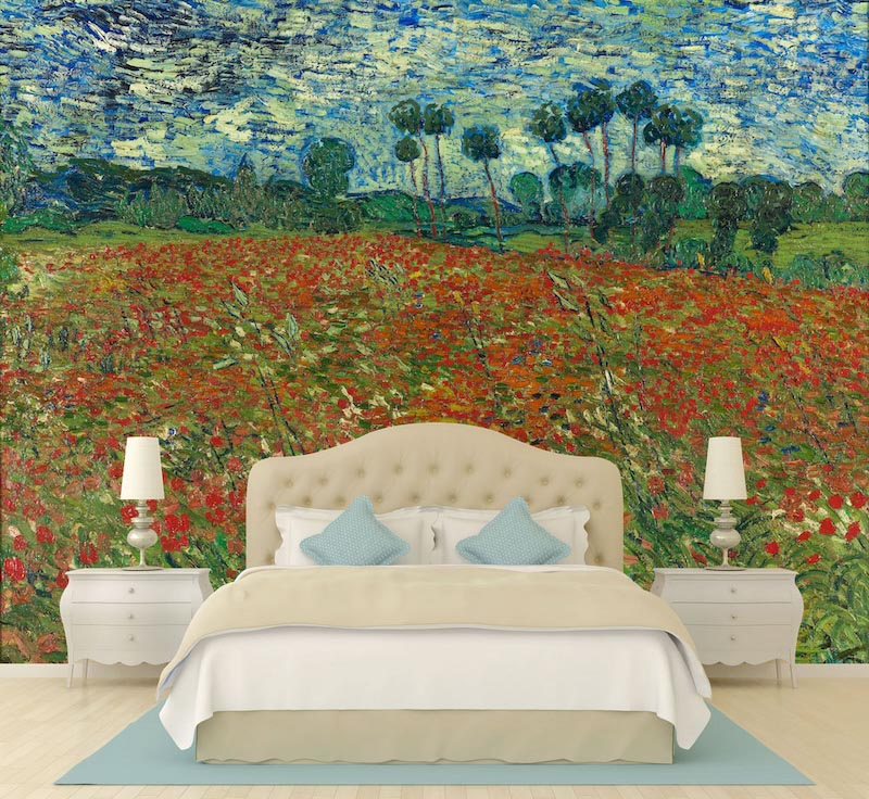 Van Gogh - Mohnfeld Tapete | 3DFototapete - 2