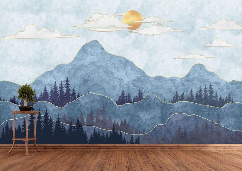 Künstlerische Berglandschaft Tapete | 3DFototapete - 2