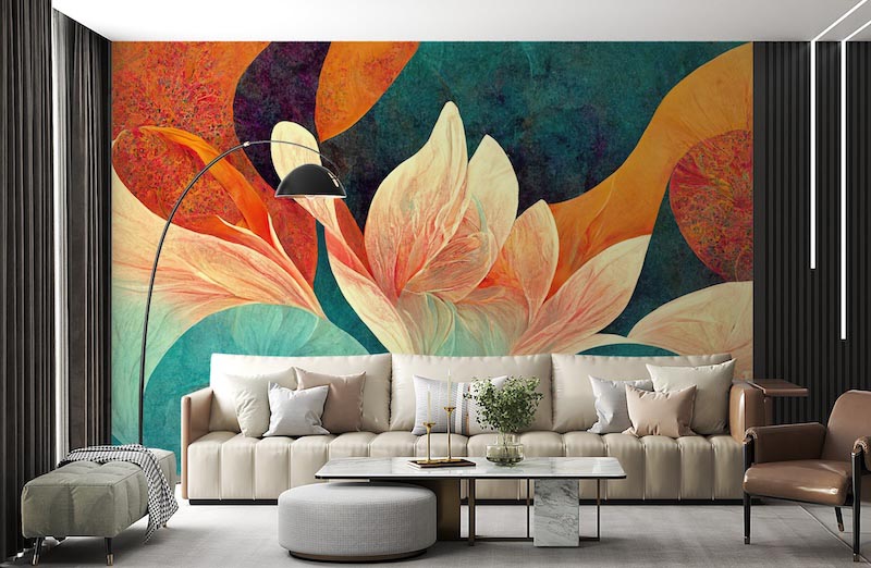 Florale Traumlandschaft Abstract Art Tapete | 3DFototapete - 2