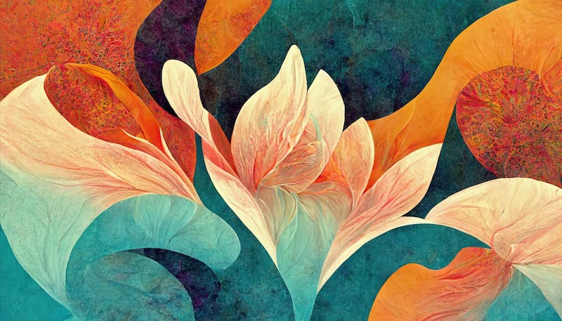 Florale Traumlandschaft Abstract Art Tapete | 3DFototapete