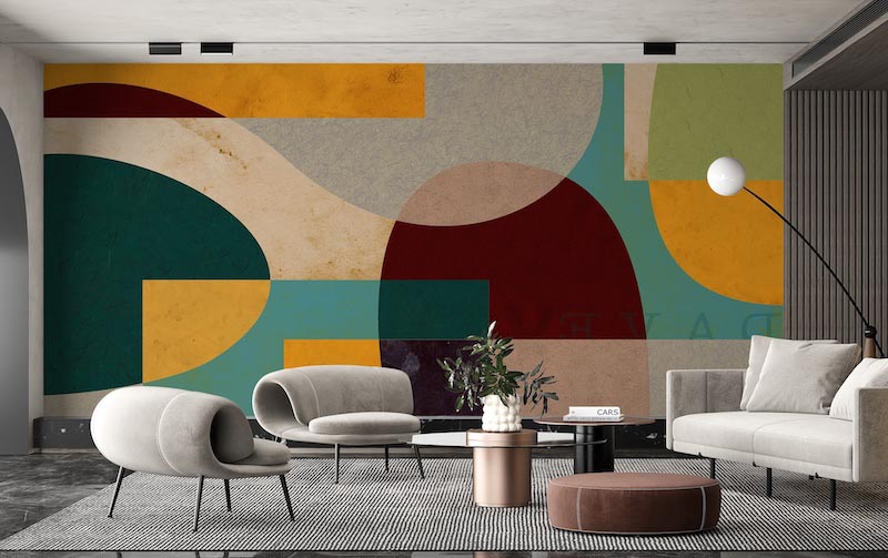 Vintage-Formen Abstract Art Tapete | 3DFototapete - 2