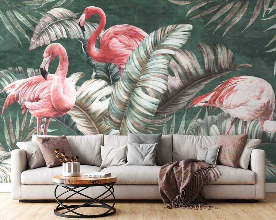 Flamingo-Kunst Tapete | 3DFototapete - 2