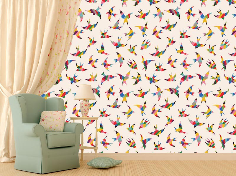 Bunte Vögel Tapete | 3DFototapete - 2