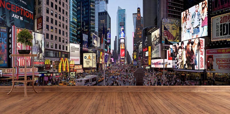 Menschenmenge auf Times Square Tapete | 3DFototapete - 2