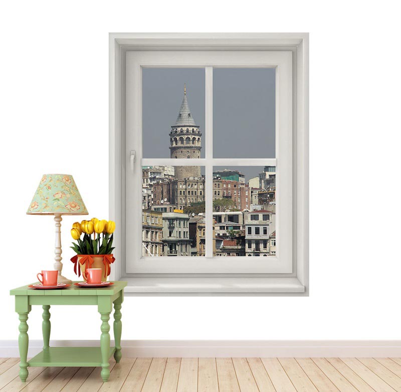 Galata Turm aus meinem Fenster Tapete | 3DFototapete - 2