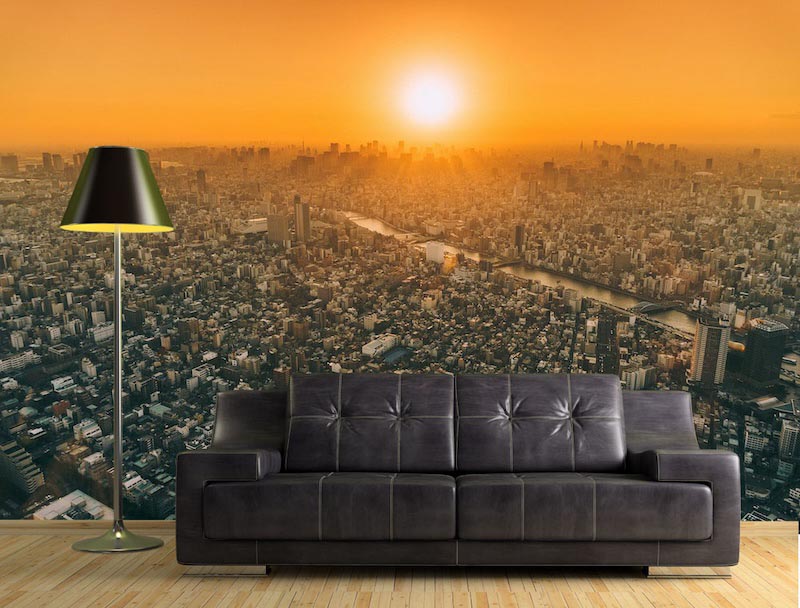 Sonnenuntergang im Stadtzentrum Tapete | 3DFototapete - 2