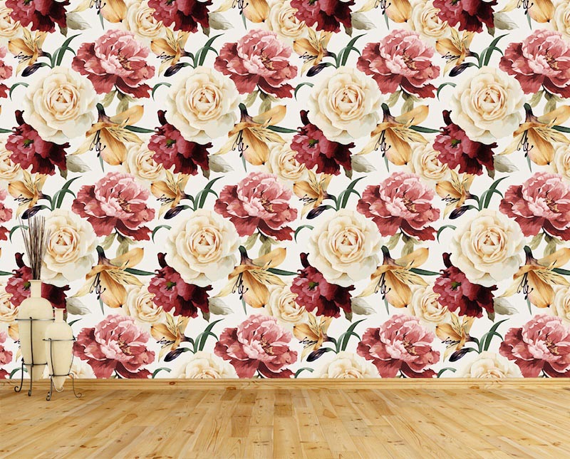 Rosenmuster Tapete | 3DFototapete - 2