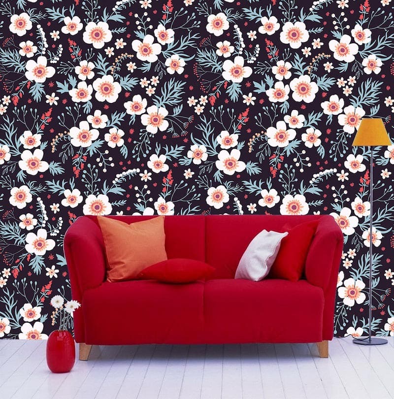 Blumenmuster Tapete | 3DFototapete - 2