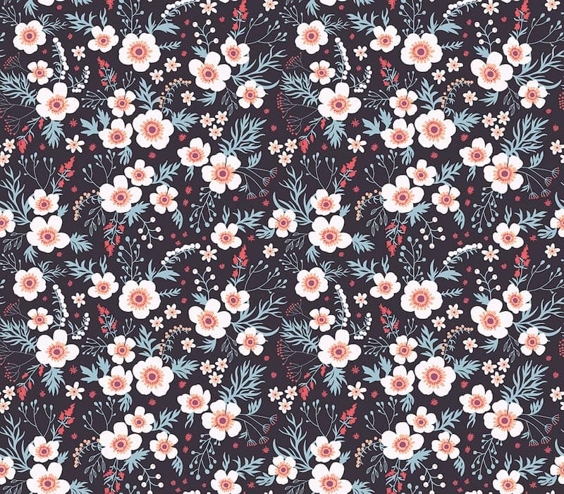 Blumenmuster Tapete | 3DFototapete