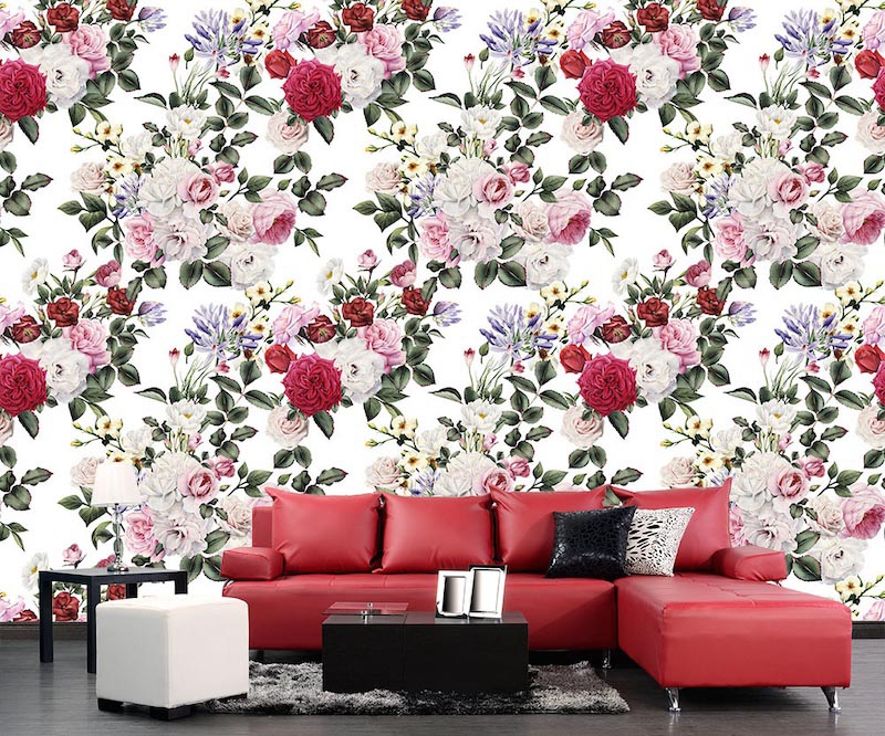 Haus mit Blumen Tapete | 3DFototapete - 2