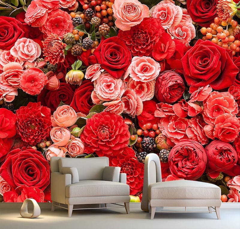 Die Harmonie der Rosen Tapete | 3DFototapete - 2