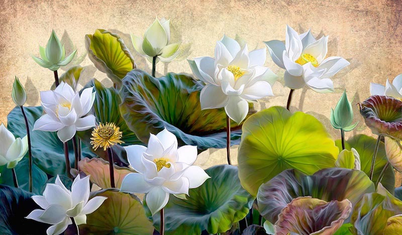 Paradies Blumen Tapete | 3DFototapete