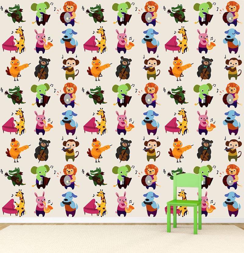 Forest choir - 3D wallpaper for wall applied