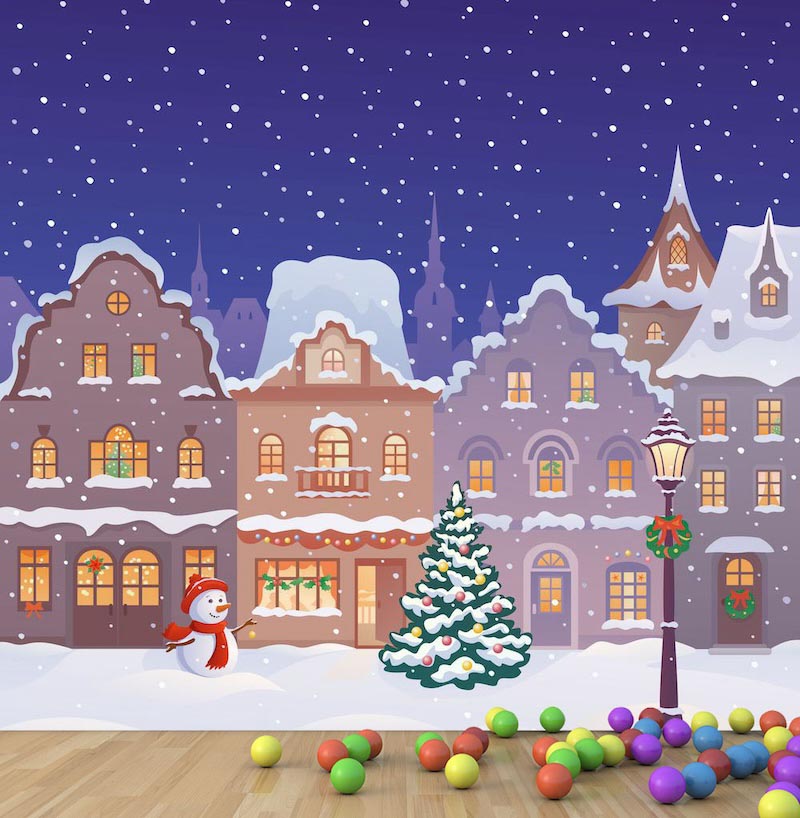 Schnee an Neujahr Tapete | 3DFototapete - 2