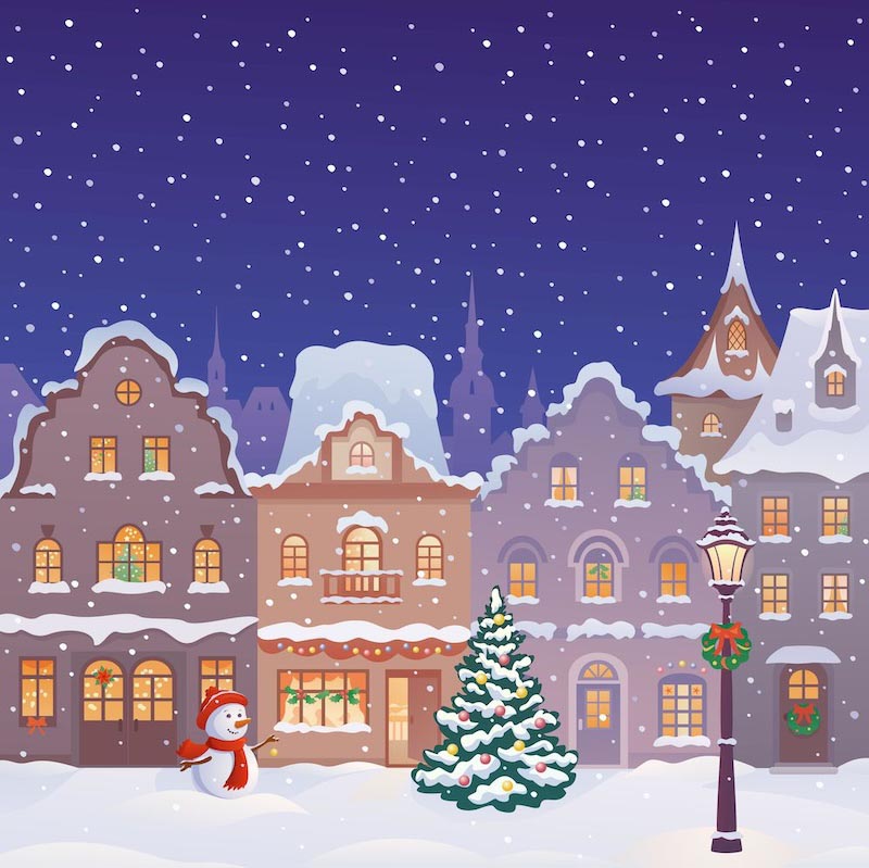 Schnee an Neujahr Tapete | 3DFototapete