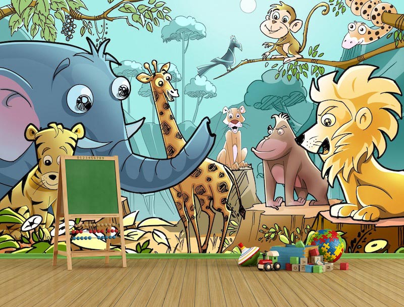 Kinderzimmer Tiere Tapete | 3DFototapete - 2