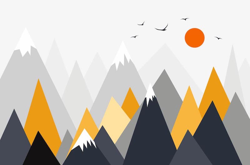 Geometrischer Berg Tapete | 3DFototapete