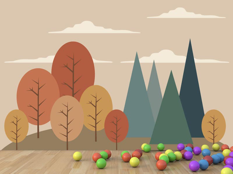 Bunte Bäume Tapete | 3DFototapete - 2