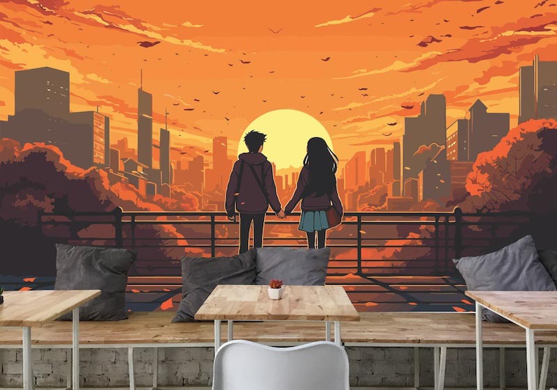 Anime-Romanze Tapete | 3DFototapete - 2