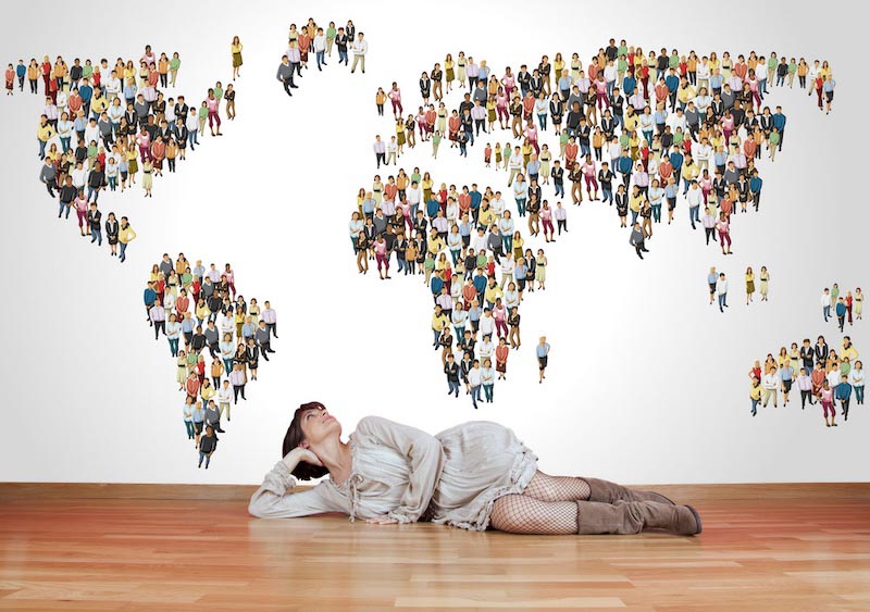 People of the world - 3D wallpaper for wall applied
