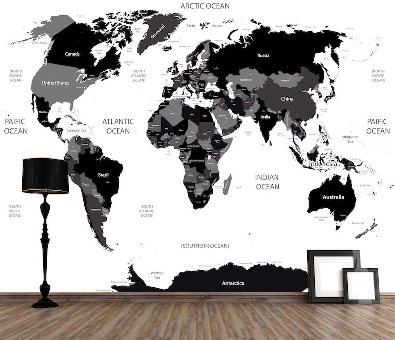 Die Welt in schwarz und weiß Tapete | 3DFototapete - 2