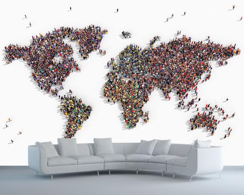 Menschen vereinen die Welt Tapete | 3DFototapete - 2