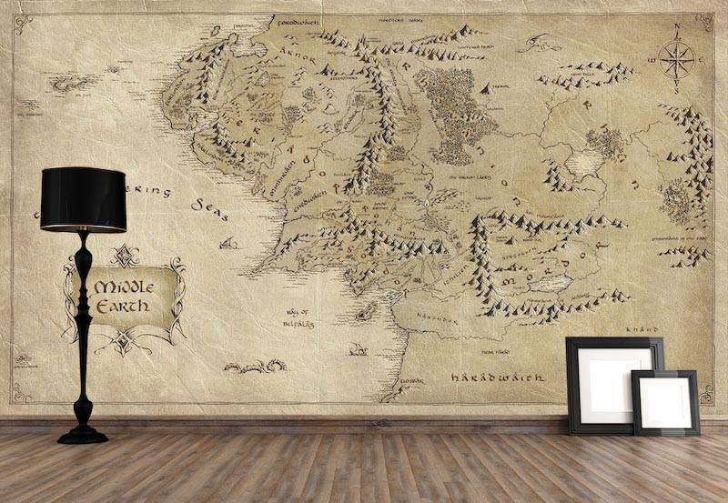 Herr der Ringe Karte Tapete | 3DFototapete - 2