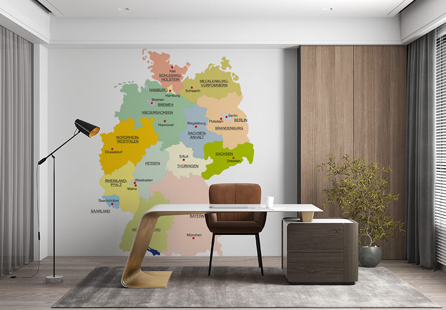 Deutschland Staaten Karte Tapete | 3DFototapete - 2