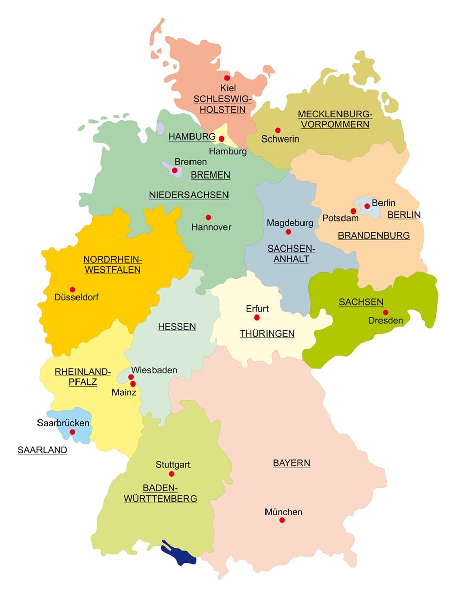 Deutschland Staaten Karte Tapete | 3DFototapete