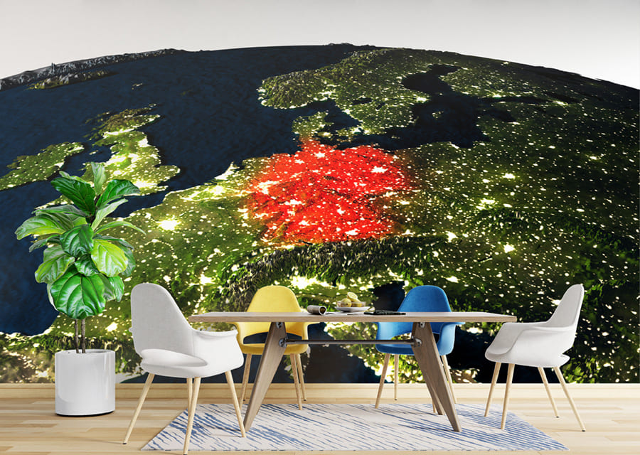Deutschland Aus Dem Weltraum Tapete | 3DFototapete - 2