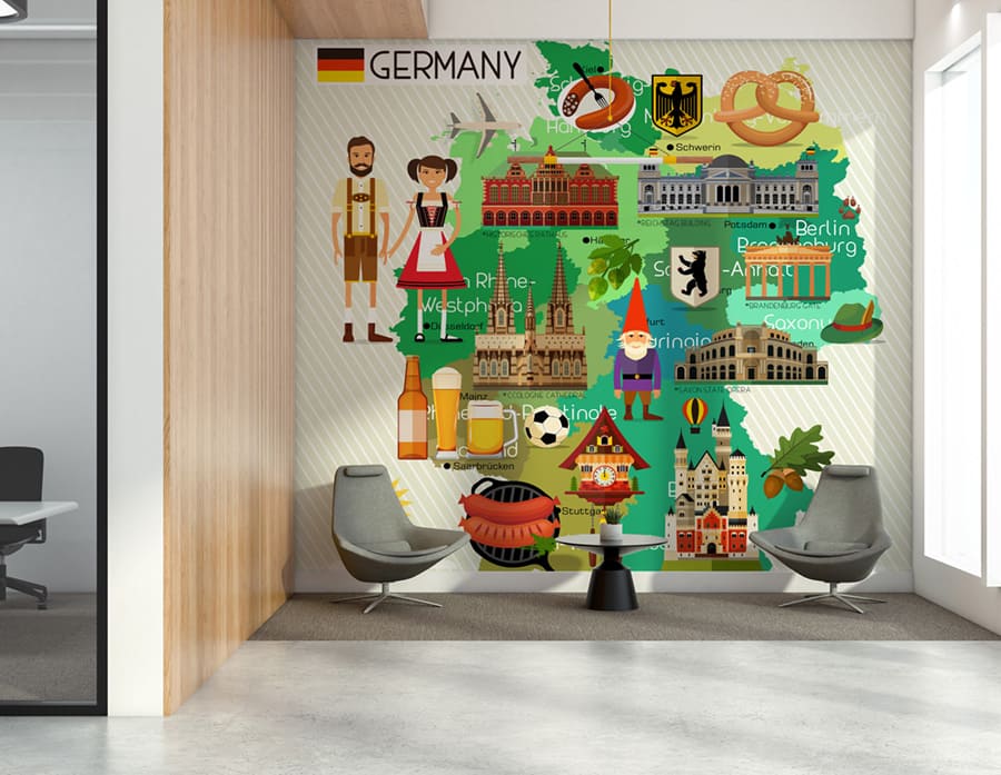 Kulturelle Deutschlandkarte Tapete | 3DFototapete - 2