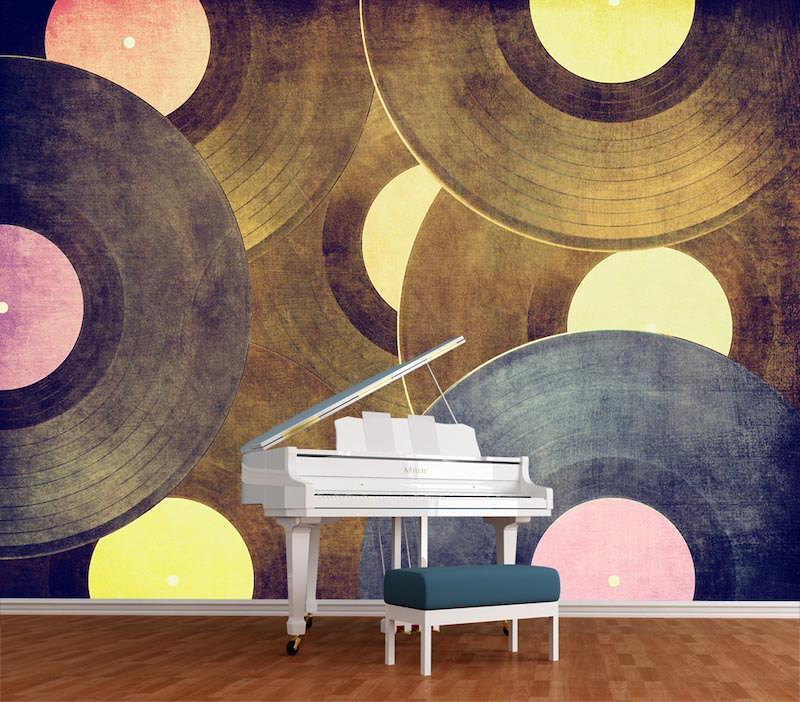 Alte Platten Tapete | 3DFototapete - 2