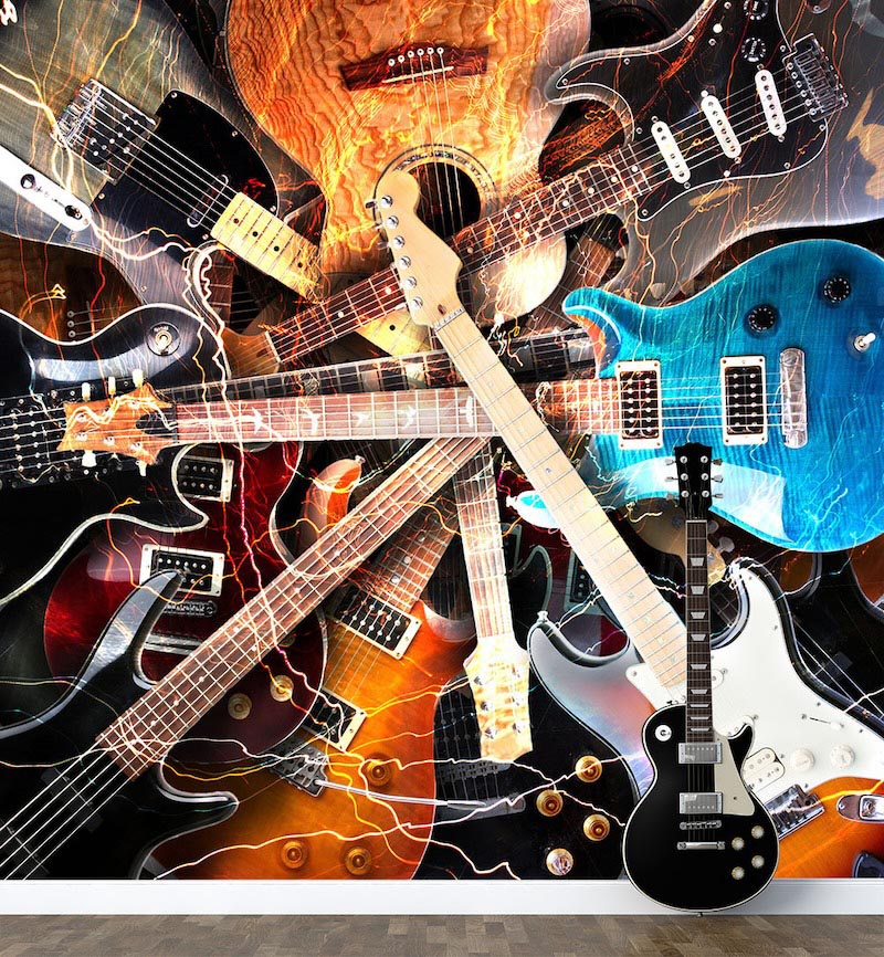 Gitarrensammlung Tapete | 3DFototapete - 2